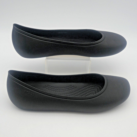 CROCS Shoes - NEW Crocs Brooklyn Ballet Flats Women's 6 Black Balletcore Coquette Dress
